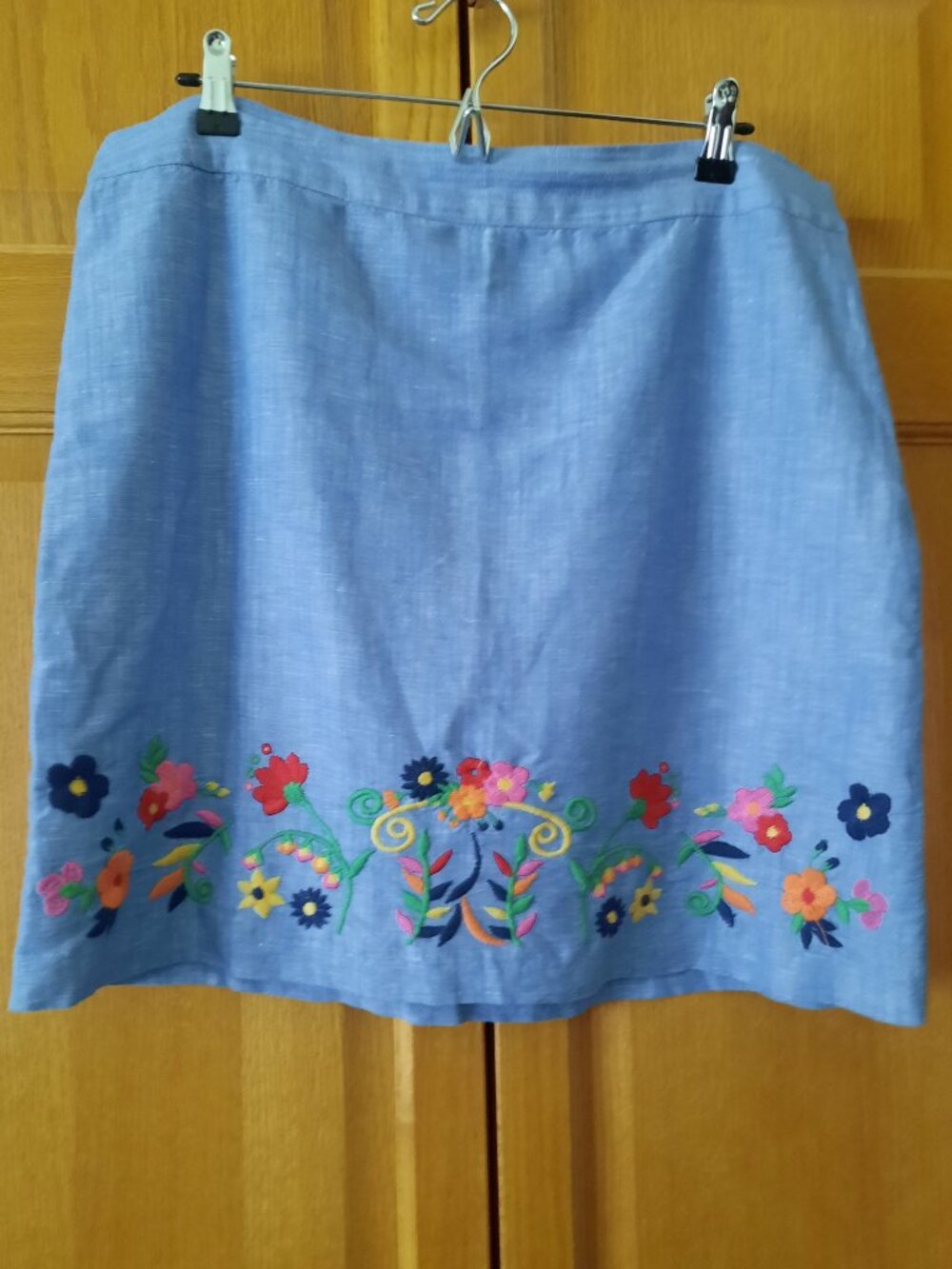 Skirt, Talbots Petites, Blue Chambray
